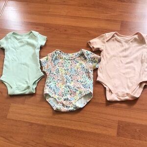 Baby Girls Floral & Pastel Short-Sleeve One-Piece Bodysuit Set